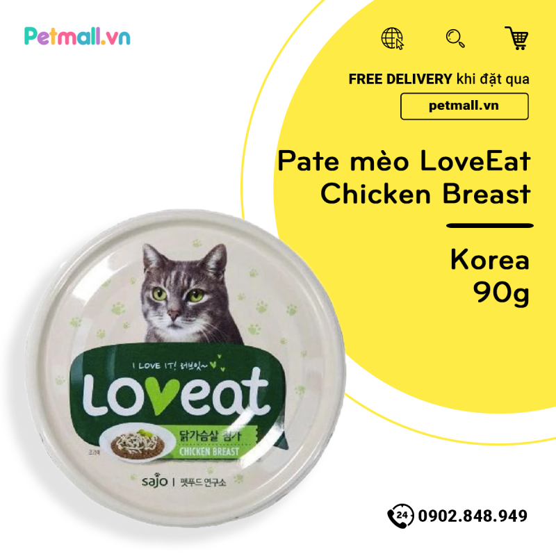 Pate mèo LoveEat Chicken Breast 90g - Korea
