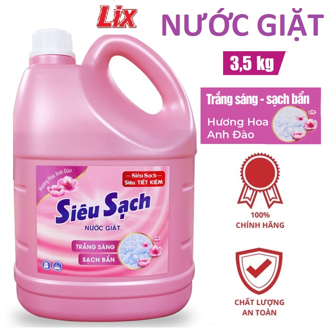 Nước xả vải Lix làm mềm vải Lix soft 3.6 lít hương Hoa Hồng Lixco Việt Nam ( MÀU HỒNG)