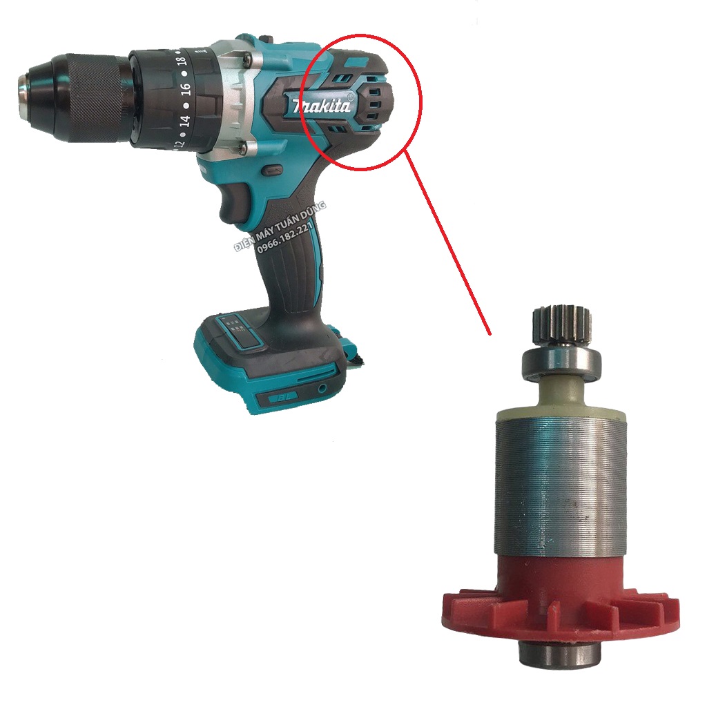 Mô tơ không chổi than cho máy khoan pin 13mm