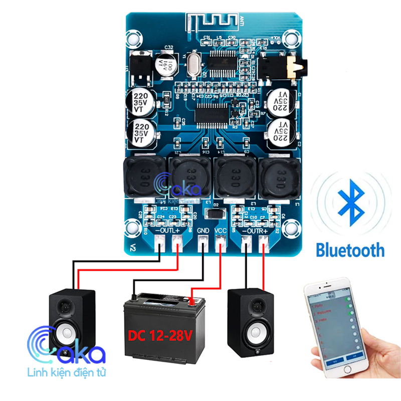 Xh-m314 mạch khuếch đại âm thanh bluetooth 2x30w