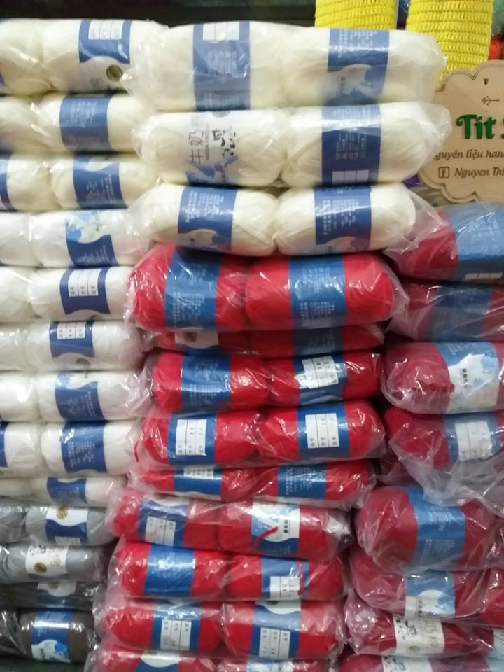 Combo 10 cuộn len milk cotton 50g/ cuộn