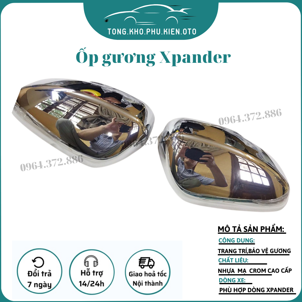 Ốp gương chiếu hậu Mitsubishi Xpander 2018-2023 mạ crom cao cấp