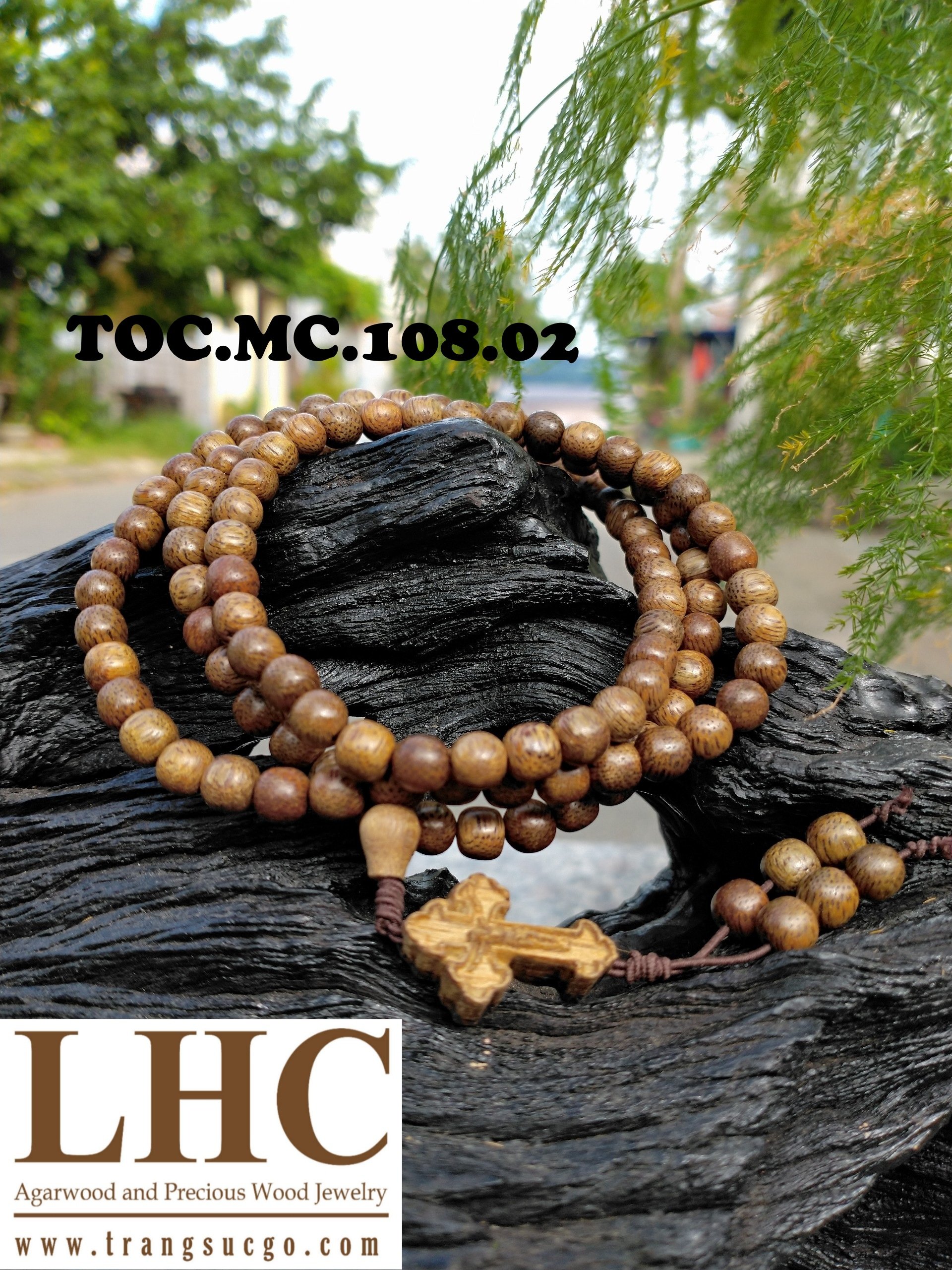 Chuổi hạt mân côi trầm hương 108 hạt