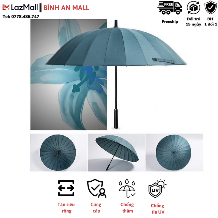 Dù Che Mưa Siêu To Loại Tốt- Ô Dù Siêu To 24 Nan Kiểu Dáng Đẹp Vải Chống