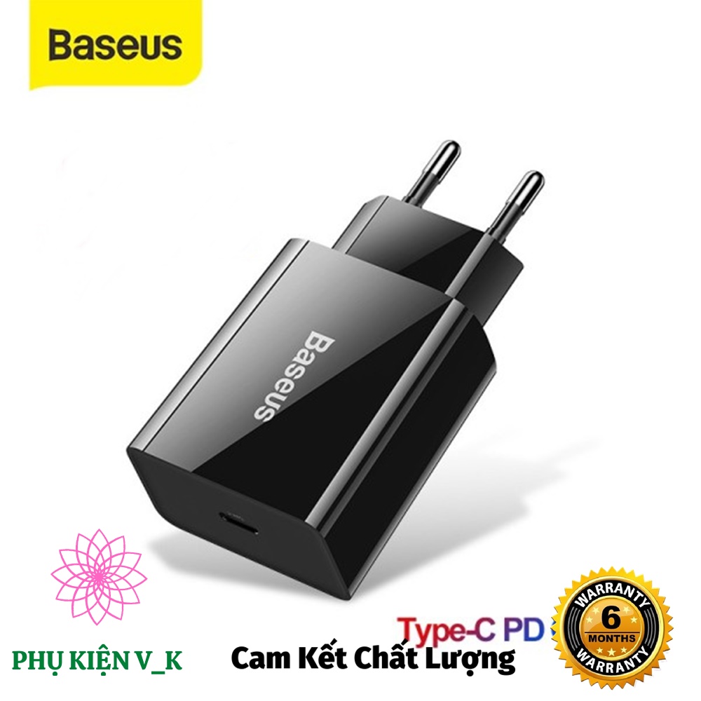 Củ sạc nhanh Baseus Speed Mini QC/PD 18W (USB/ Dual USB/ Type C, PD/ Quick Charger)