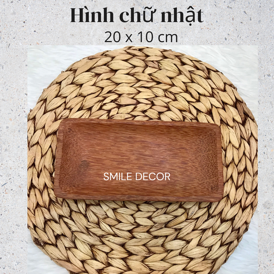 Đĩa gỗ dừa đựng thức ăn, trang trí Smile Decor