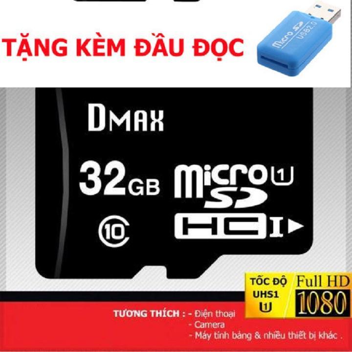 Thẻ nhớ 32g class 10 micro sd hc lưu trữ cực khủng- tặng đầu lọc thẻ
