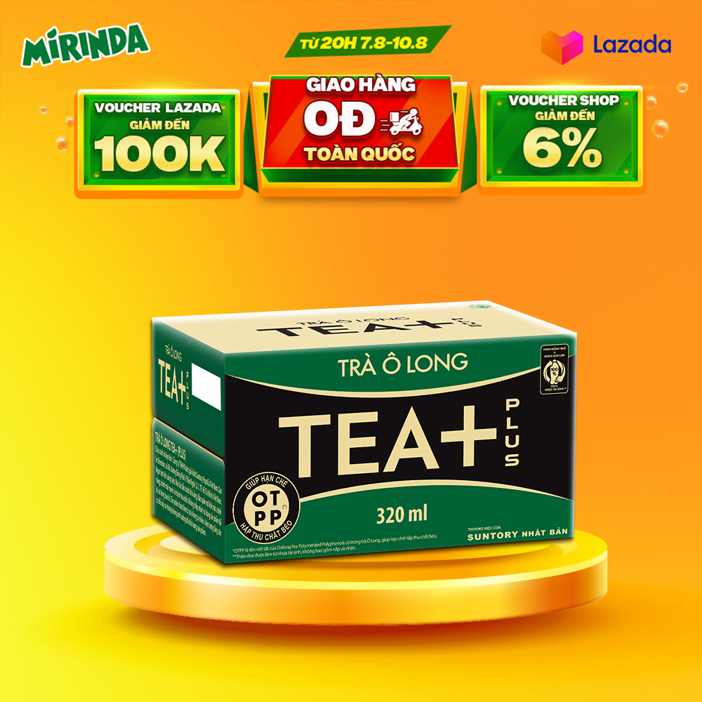 Thùng 24 Chai Trà Ô long Tea+ (320 ml/chai)