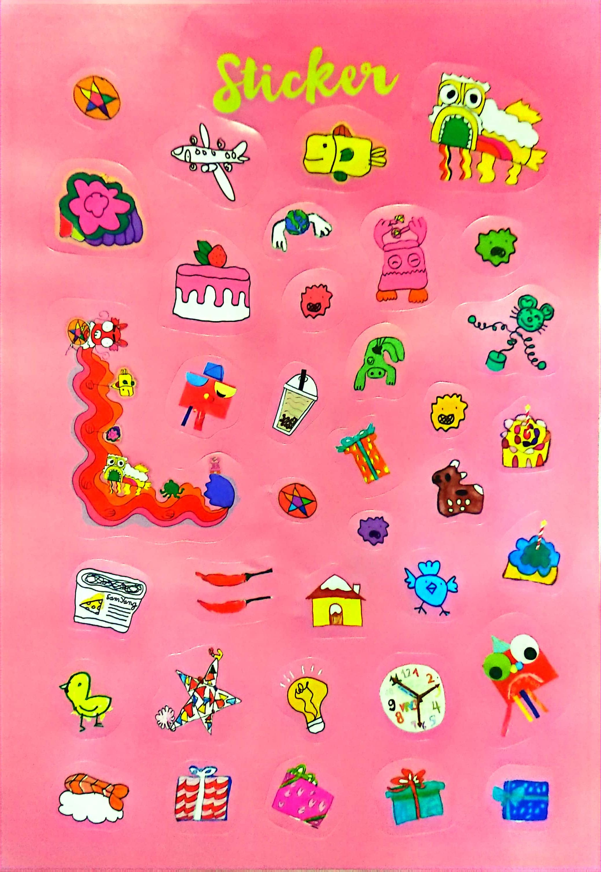 Sticker cute nhiều hình độc đáo (1 tờ lẻ, giao mẫu ngẫu nhiên) [Made by Tòhe] [FSale]
