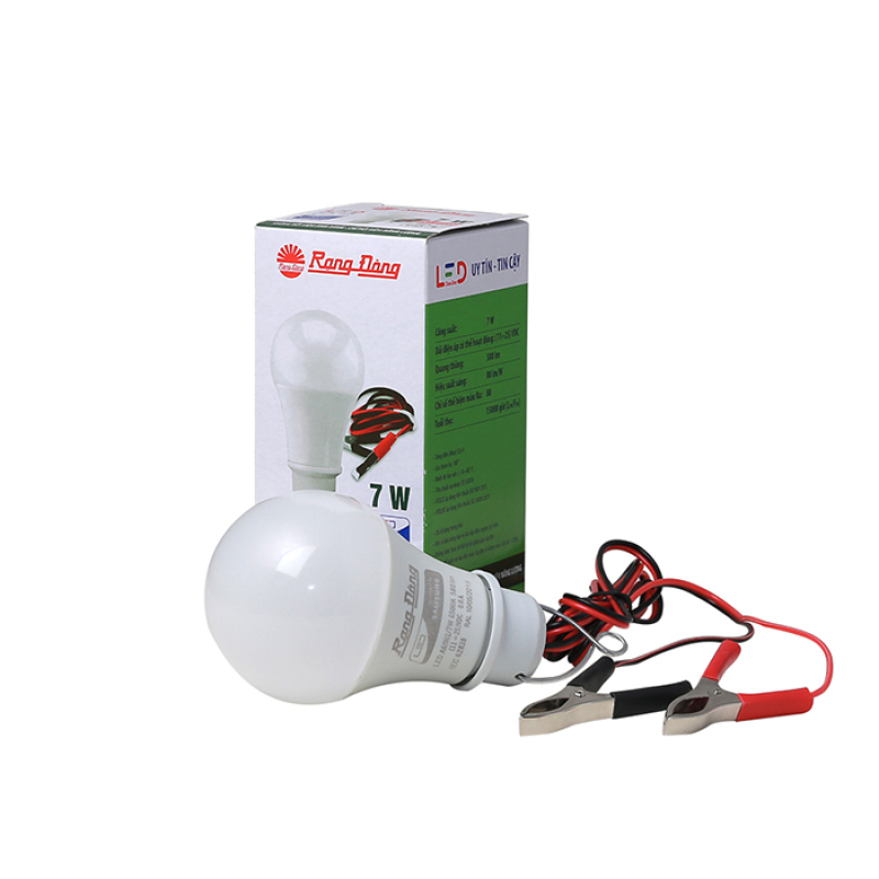 Bóng đèn LED kẹp bình ắc quy 12-24VDC Rạng Đông công suất 7W-9W-12W