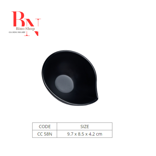 Chén Chấm Nhựa Melamine Đen Nhám-CC58N