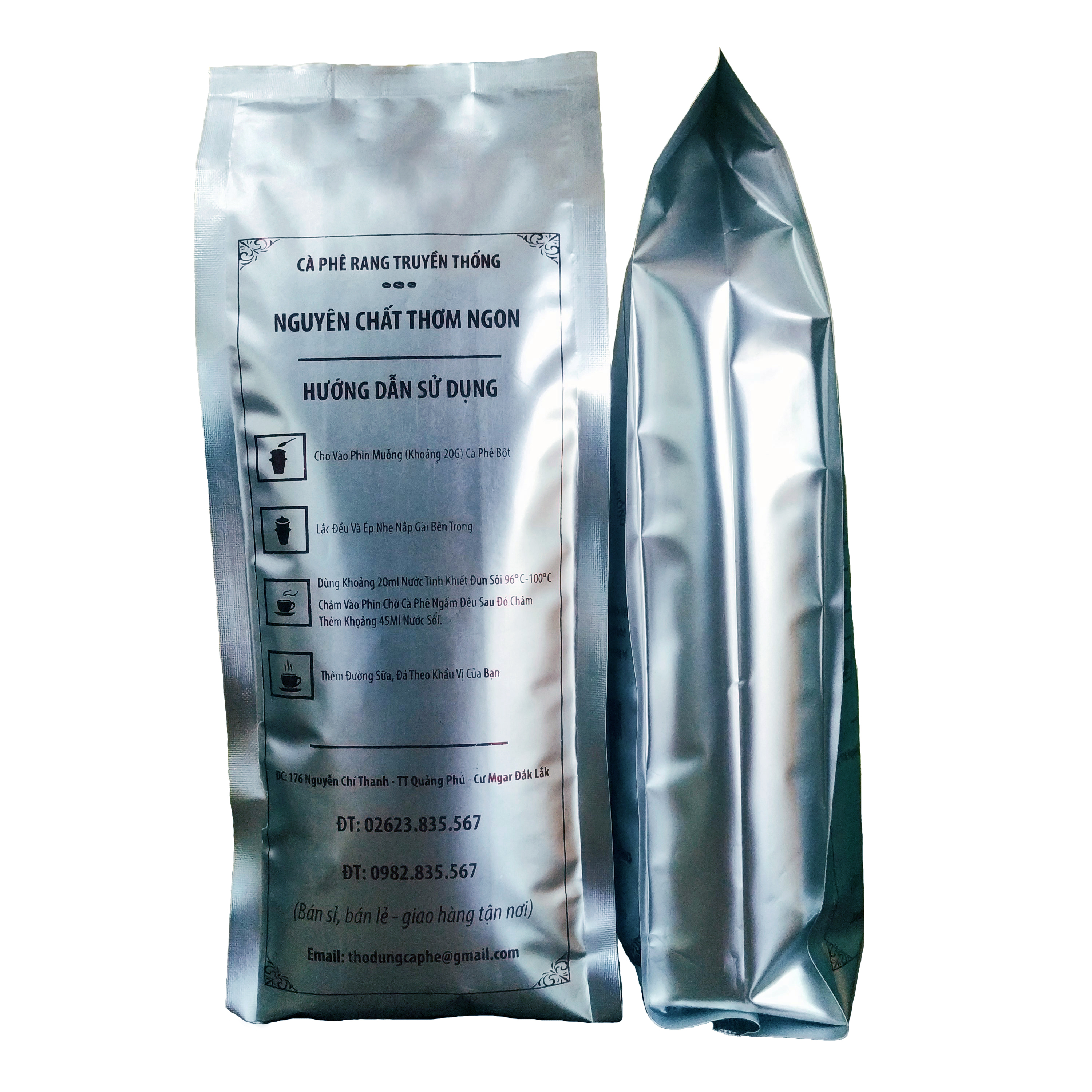 Cà Phê Nguyên Chất Rang Củi ROBUSTA - ARABICA 500gr - hạt/bột