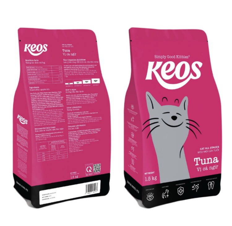 Thức Ăn Hạt KEOS/KEOS+ Cho Mèo Mọi Lứa Tuổi