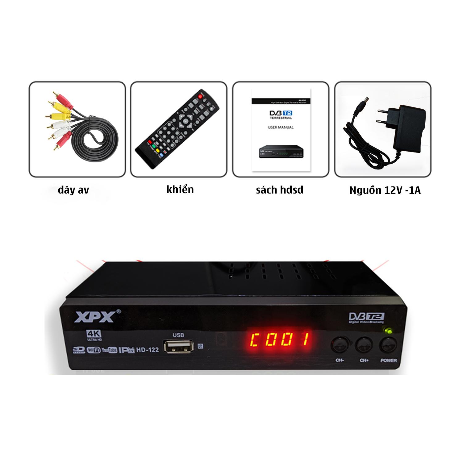 Đầu thu kỹ thuật số Dvb T2 XPX có thể xem YOUTUBE