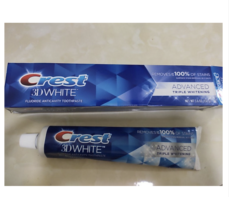 Kem đánh răng Crest 3D White Advanced Whitening- 158g Hàng Mỹ