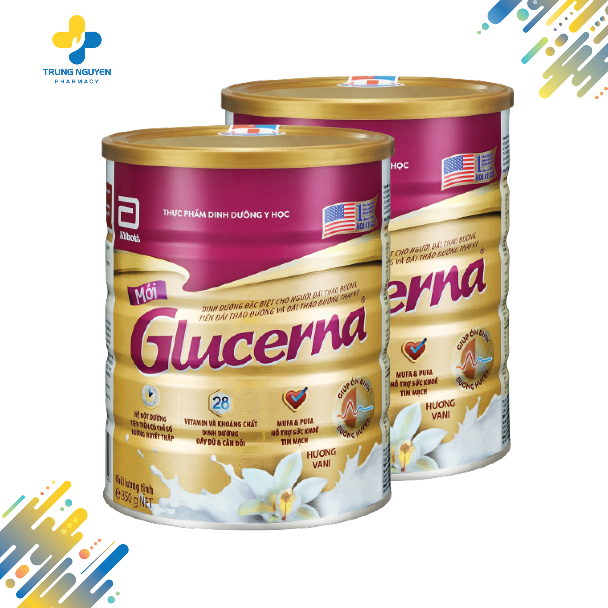 Sữa bột lúa mạch dành cho người bị tiểu đường Glucerna Abbott 400G