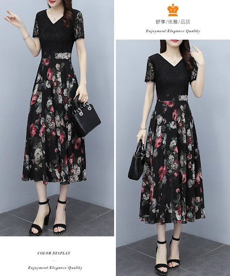 [HCM]ĐẦM VINTAGE CỔ V TAY REN