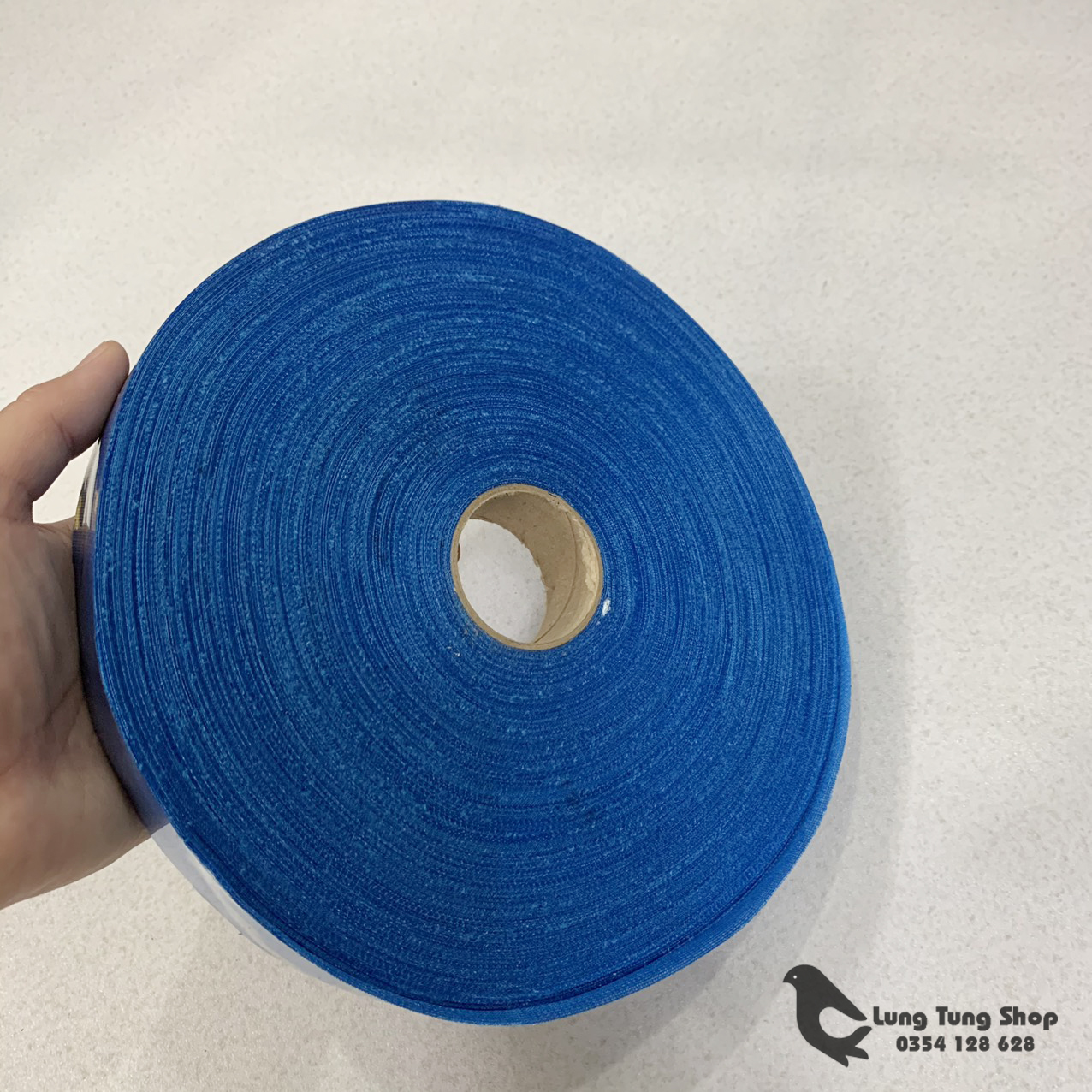 [HCM]Cuộn dây vải may viền cắt sẵn màu xanh dương ( cuộn 100 mét )