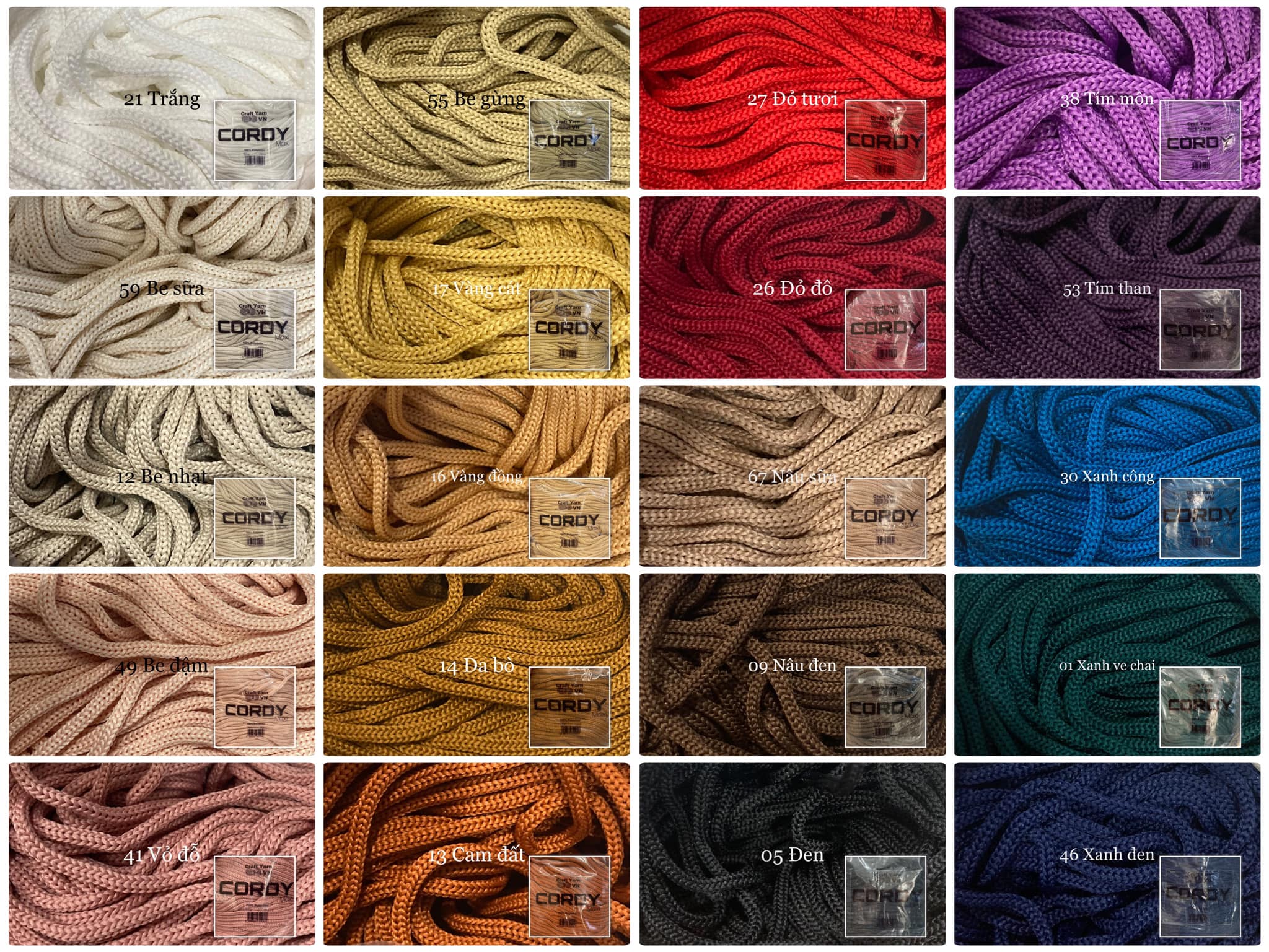 Sợi Cordy Maxi Craft Yarn Móc Túi Thời Trang (Cuộn 330gr)