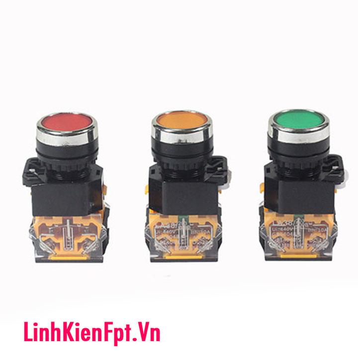 Nút nhấn nhả,nút nhấn đề không đèn - 3 Đèn