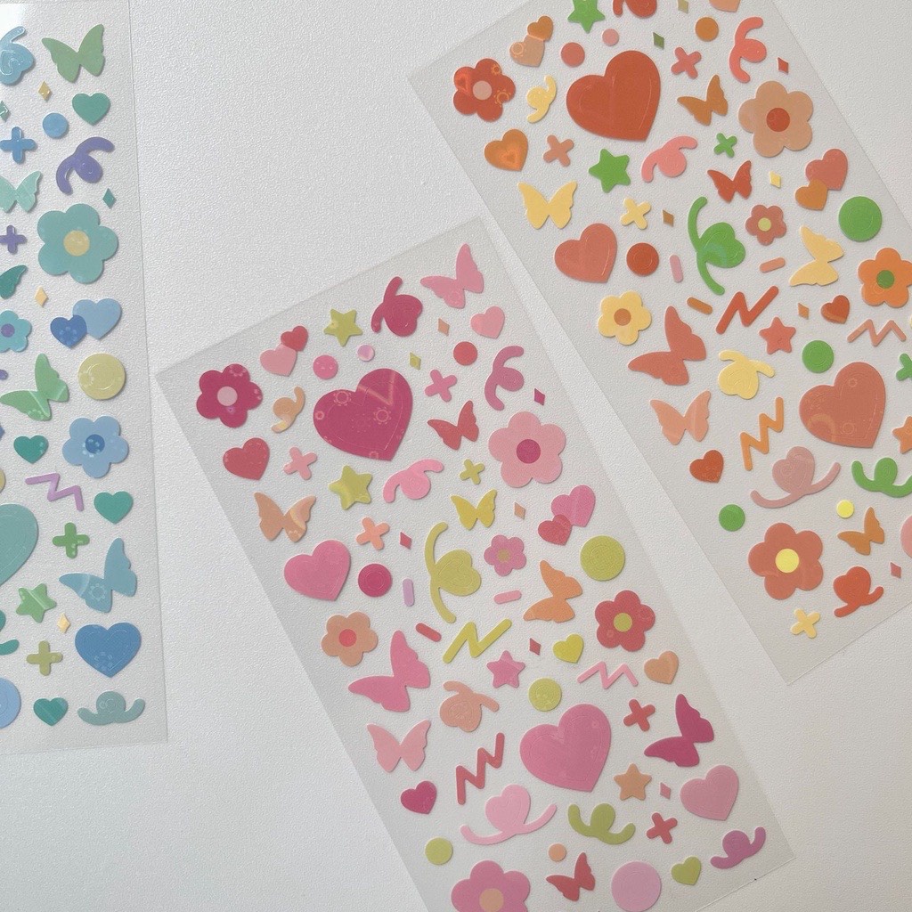 Sticker confetti decor toploader/ polcols