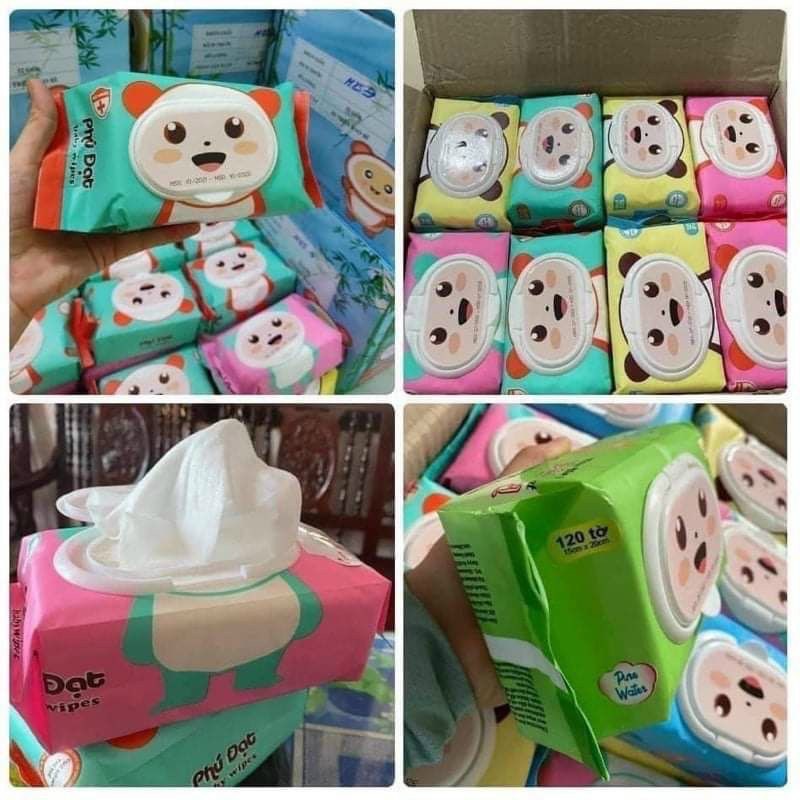 Khăn ướt Phú Đạt gói 120 tờ cho bé