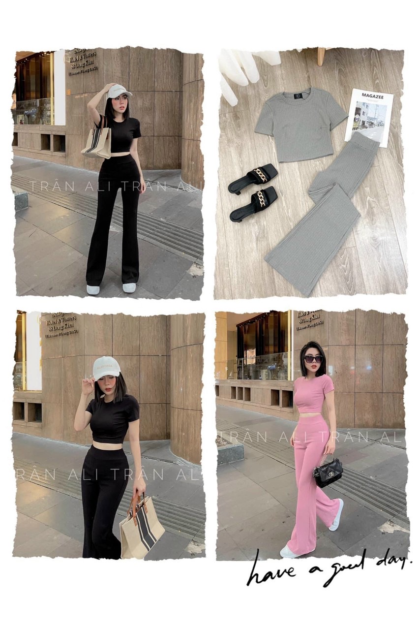 Sét thể thao thun gân tăm 3 màu cực chất