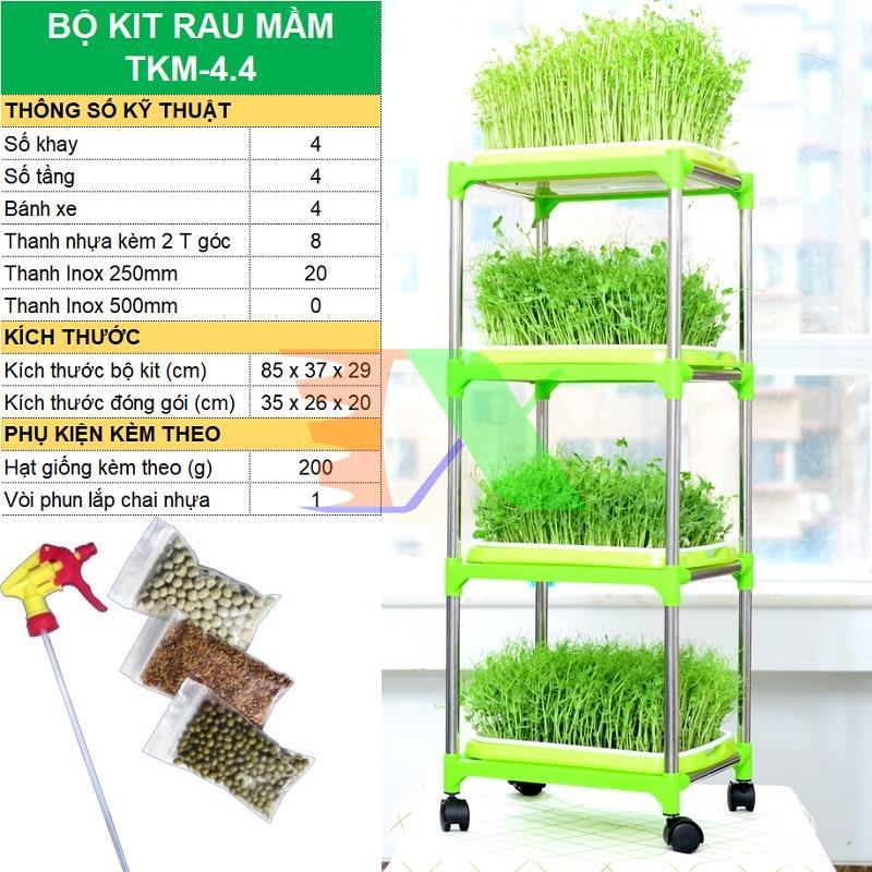 Set kit tray planting vegetables hydroponic sprout dedicated tkm-4. 4, tray, bracket, spray, seeds