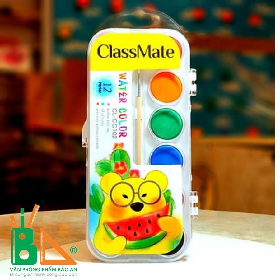 Màu nước 12 màu dạng nén, dạng bánh classmate cl-cc102