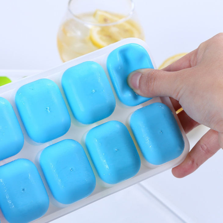 Combo 2 Khay Đá 14 Ô Silicon Dẻo Có Nắp Đậy