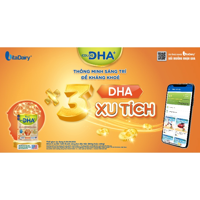 [Quét mã tích điểm] Sữa Bột Colos DHA 0+ 1+ 800g [Date mới nhất]