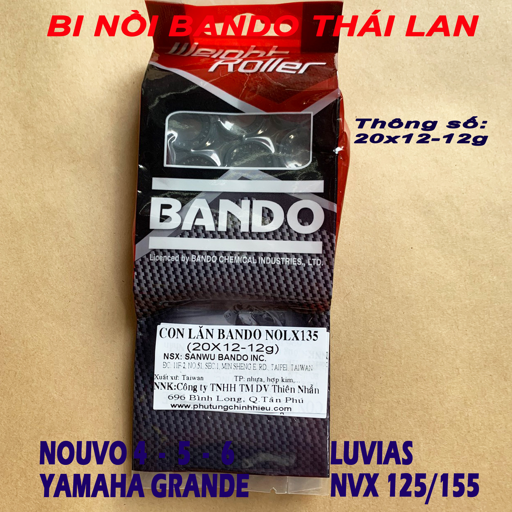 Bi nồi nouvo lx 4 5 6, luvias, grande, nvx 125-155cc - bando thái lan