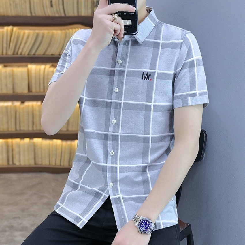 Áo sơ mi nam ngắn tay Poniva Mã A369 Thời trang Uy tín số một Thiết kế form áo sơ mi chuẩn, tôn vóc dáng quý ông