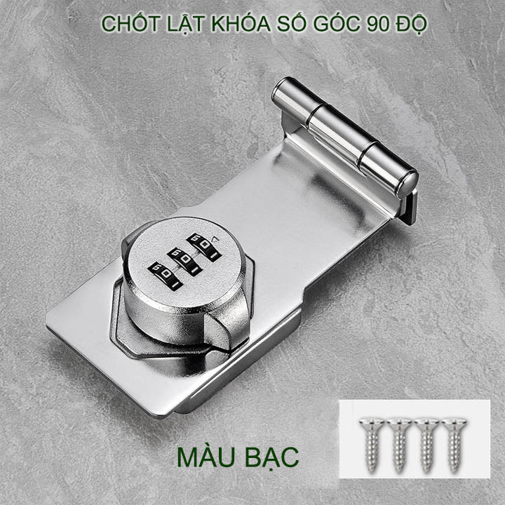 Chốt cửa lật khóa số góc 90 độ dùng cho hòm, tủ, ngăn kéo bàn, cửa các loại