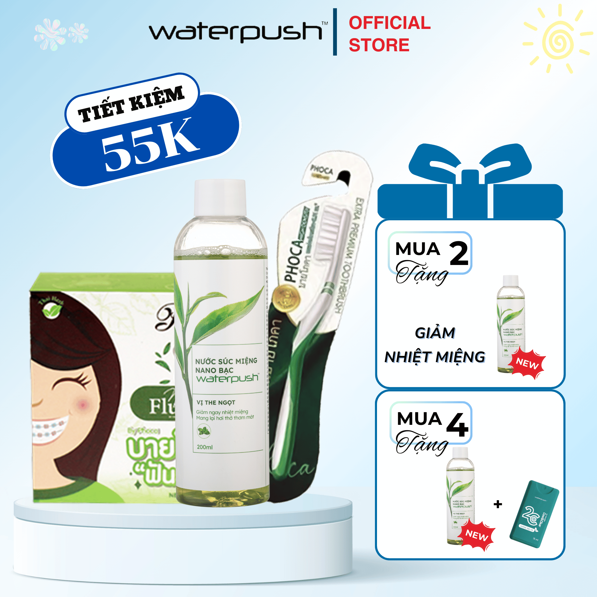 Combo sản phẩm chăm sóc răng miệng toàn diện WaterPush