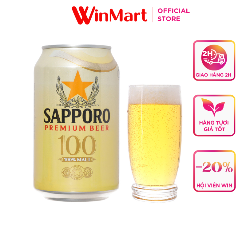 - bia sapporo 100 lon 330ml