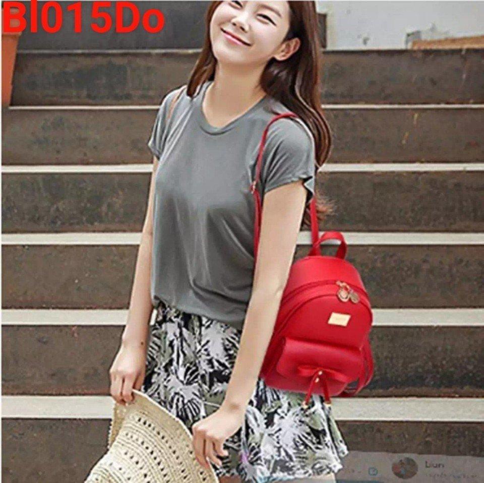 [ CẶP DA NỮ ] Balo nữ đính nơ Balo nữ thời trang Balo đi chơi nữ Balo nữ mẫu mới MÀU ĐEN SIZE 25CM M66