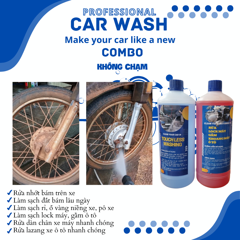 Combo dung dịch rửa xe cũ thành xe mới