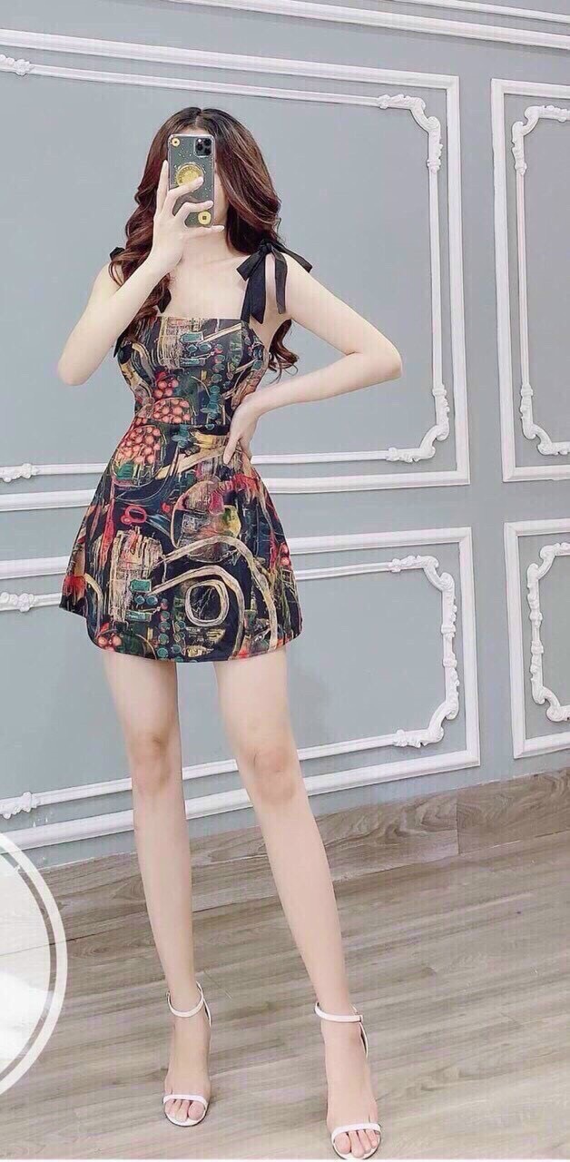 [HCM]ĐẦM BODY 2 DÂY IN HOA VĂN CỰC SANG CHẢNH