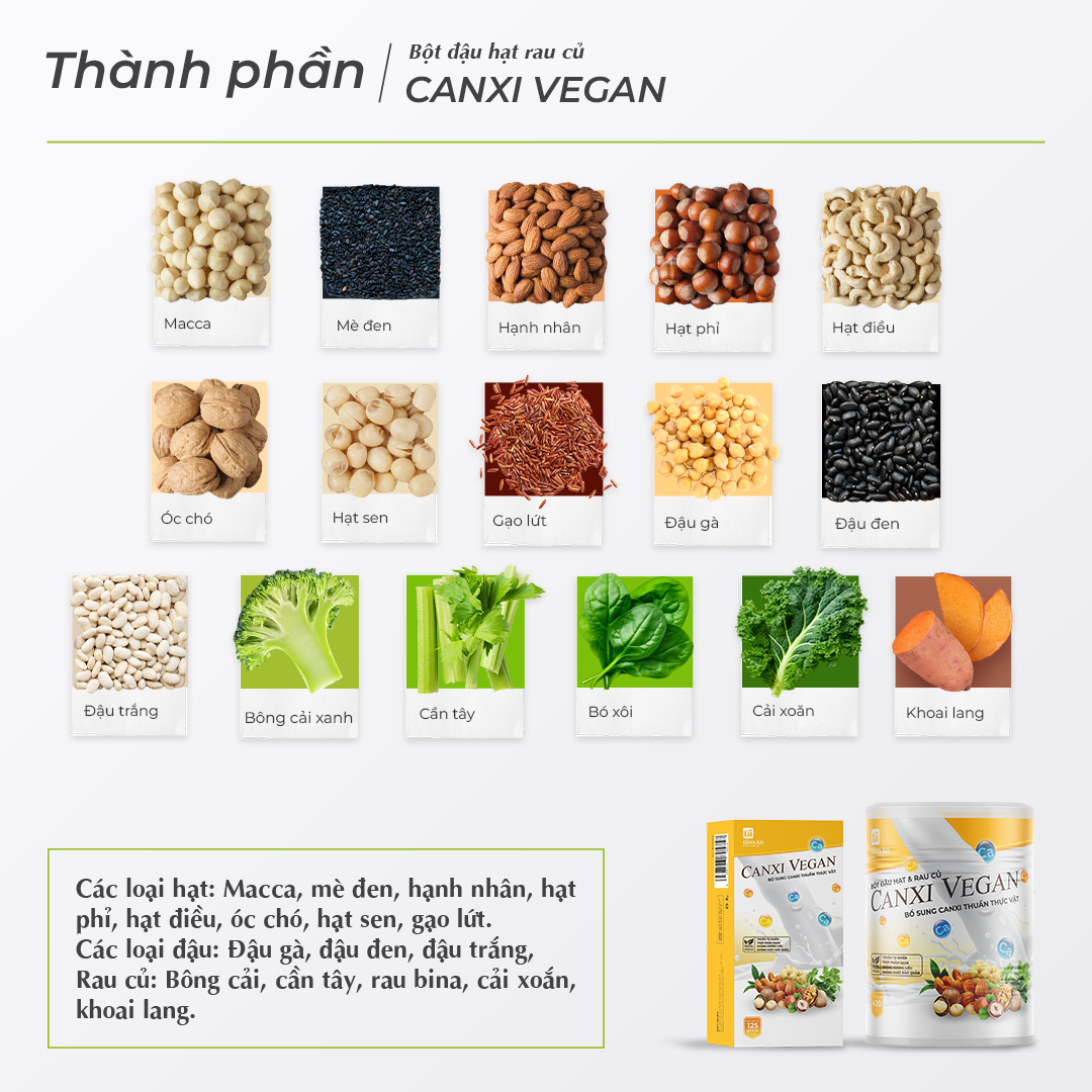 BỘT ĐẬU HẠT & RAU CỦ CANXI VEGAN - 420g