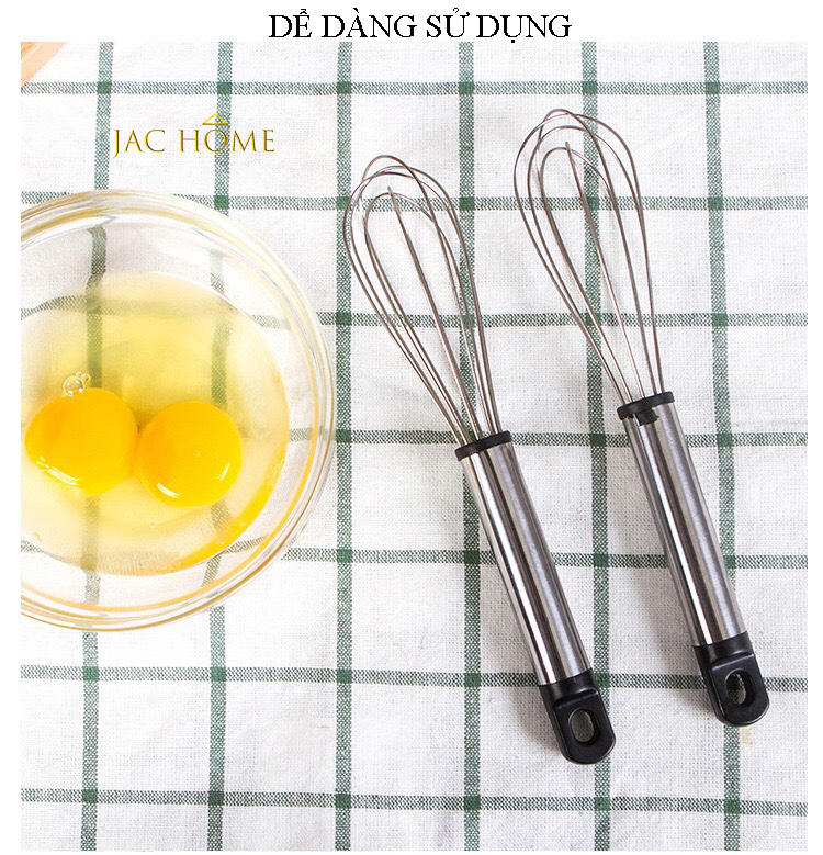 [Freeship] Dụng cụ đánh trứng đánh bột INOX JacHome
