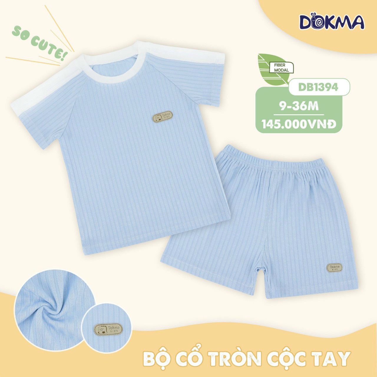 Bộ cộc tay cổ tròn Dokma DB1394