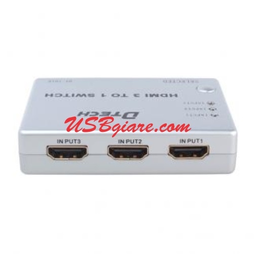 BỘ GỘP HDMI 3 IN 1 (HD 1.4) CÓ REMOTE DTECH DT-7018