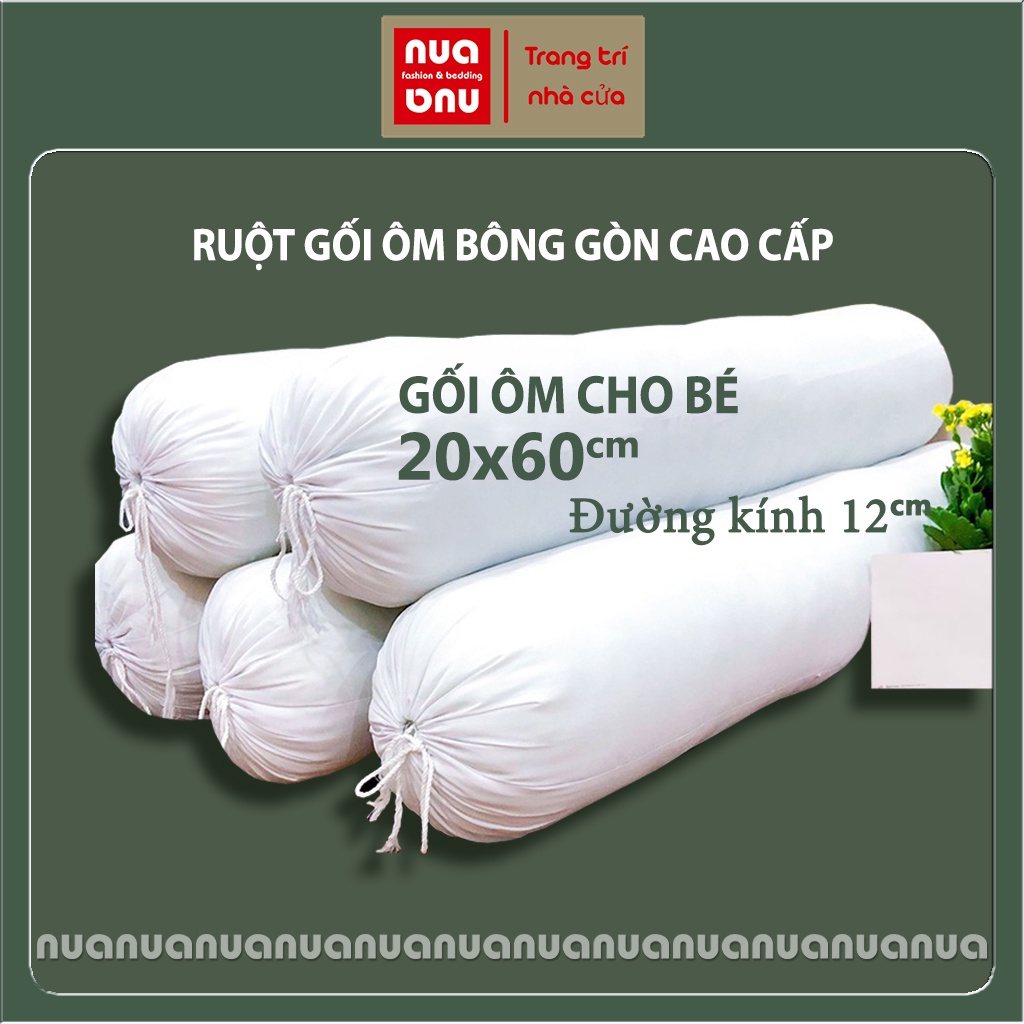 Ruột gối ôm có dây rút vỏ trắng ruột gối ôm cho bé 20x60cm ruột gối ôm người lớn 35x100cm bông gòn cao cấp