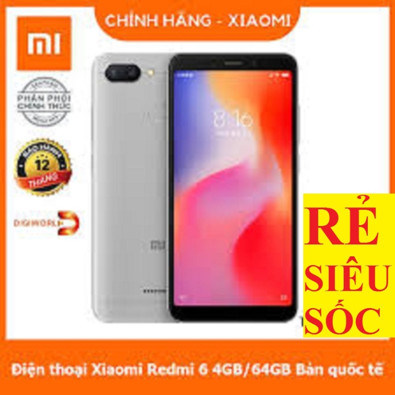 điện thoại Xiaomi Redmi 6A - Xiaomi 6 A 2sim (4GB/64GB) MỚI CHÍNH HÃNG, sẵn Tiếng Việt - Bảo hành 12 tháng