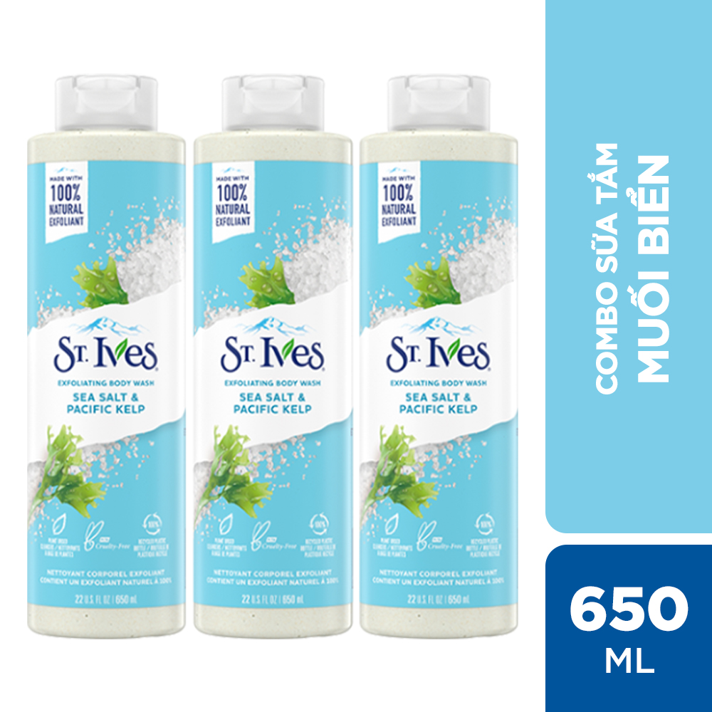 Combo 3 chai sữa tắm St.Ives Muối biển 650ml