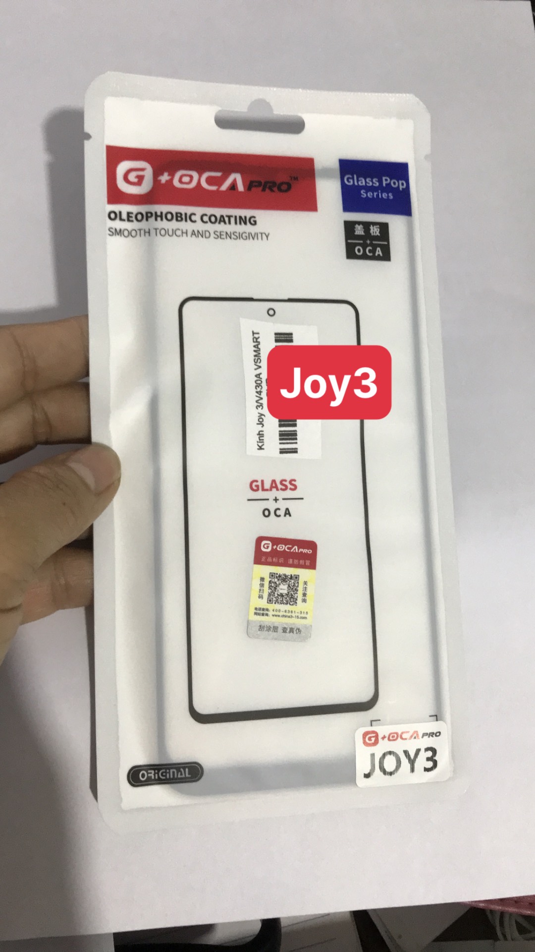 kính ép màn hình sãn keo Vsmart Joy 3