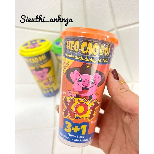 [ Hộp 3 + 1 ] Xúc Xích Lắc Heo Cao Bồi (Đủ Màu)