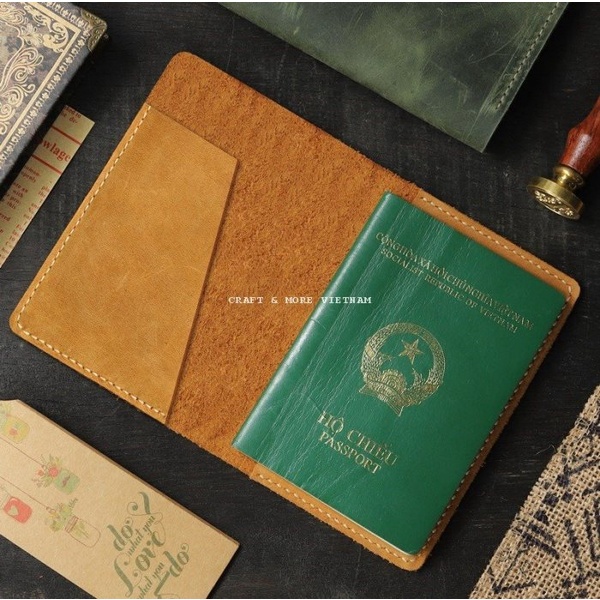 Ví đựng hộ chiếu passport cover da thật handmade
