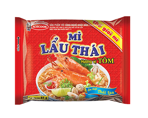 Mì lẩu thái tôm chua cay 80g thùng 30 gói